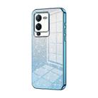 For vivo S15 Gradient Glitter Powder Electroplated Phone Case(Blue) - 1