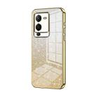 For vivo S15 Pro / V25 Pro Gradient Glitter Powder Electroplated Phone Case(Gold) - 1