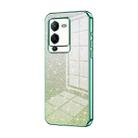 For vivo S15 Pro / V25 Pro Gradient Glitter Powder Electroplated Phone Case(Green) - 1