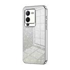 For vivo S15 Pro / V25 Pro Gradient Glitter Powder Electroplated Phone Case(Silver) - 1