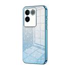 For vivo S17e / iQOO Z7 Pro Gradient Glitter Powder Electroplated Phone Case(Blue) - 1