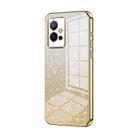 For vivo T1 5G Gradient Glitter Powder Electroplated Phone Case(Gold) - 1