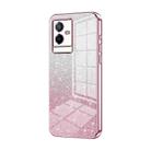 For vivo T2x Gradient Glitter Powder Electroplated Phone Case(Pink) - 1