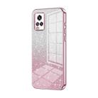 For vivo V20 Gradient Glitter Powder Electroplated Phone Case(Pink) - 1