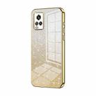 For vivo V20 Gradient Glitter Powder Electroplated Phone Case(Gold) - 1