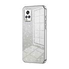 For vivo V20 Gradient Glitter Powder Electroplated Phone Case(Silver) - 1