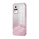 For vivo V21e / Y73 Gradient Glitter Powder Electroplated Phone Case(Pink) - 1