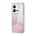 For vivo V25 / V25e Gradient Glitter Powder Electroplated Phone Case(Pink) - 1