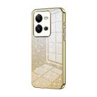 For vivo V25 / V25e Gradient Glitter Powder Electroplated Phone Case(Gold) - 1