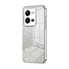 For vivo V25 / V25e Gradient Glitter Powder Electroplated Phone Case(Silver) - 1