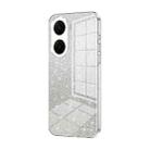 For vivo V29e Gradient Glitter Powder Electroplated Phone Case(Transparent) - 1