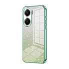 For vivo V29e Gradient Glitter Powder Electroplated Phone Case(Green) - 1