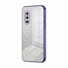 For vivo X27 Gradient Glitter Powder Electroplated Phone Case(Purple) - 1