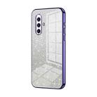 For vivo X30 Gradient Glitter Powder Electroplated Phone Case(Purple) - 1