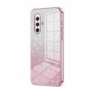 For vivo X30 Gradient Glitter Powder Electroplated Phone Case(Pink) - 1