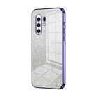 For vivo X30 Pro Gradient Glitter Powder Electroplated Phone Case(Purple) - 1