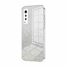 For vivo X50 Gradient Glitter Powder Electroplated Phone Case(Transparent) - 1