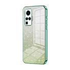 For vivo X50 Pro Gradient Glitter Powder Electroplated Phone Case(Green) - 1