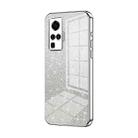 For vivo X50 Pro Gradient Glitter Powder Electroplated Phone Case(Silver) - 1