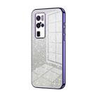 For vivo X50 Pro+ Gradient Glitter Powder Electroplated Phone Case(Purple) - 1