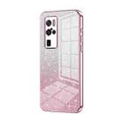 For vivo X50 Pro+ Gradient Glitter Powder Electroplated Phone Case(Pink) - 1