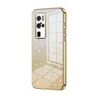 For vivo X50 Pro+ Gradient Glitter Powder Electroplated Phone Case(Gold) - 1