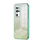 For vivo X50 Pro+ Gradient Glitter Powder Electroplated Phone Case(Green) - 1