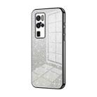 For vivo X50 Pro+ Gradient Glitter Powder Electroplated Phone Case(Black) - 1