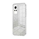 For vivo X60 Gradient Glitter Powder Electroplated Phone Case(Transparent) - 1