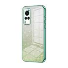 For vivo X60 Gradient Glitter Powder Electroplated Phone Case(Green) - 1