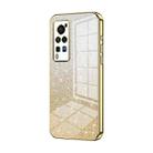 For vivo X60 Pro Gradient Glitter Powder Electroplated Phone Case(Gold) - 1