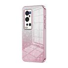 For vivo X60 Pro+ Gradient Glitter Powder Electroplated Phone Case(Pink) - 1
