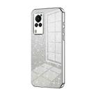 For vivo X60 Curved Screen Gradient Glitter Powder Electroplated Phone Case(Silver) - 1