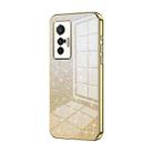 For vivo X70 Gradient Glitter Powder Electroplated Phone Case(Gold) - 1