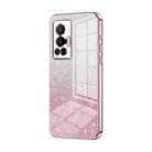 For vivo X70 Pro Gradient Glitter Powder Electroplated Phone Case(Pink) - 1