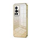 For vivo X70 Pro Gradient Glitter Powder Electroplated Phone Case(Gold) - 1