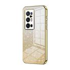 For vivo X70 Pro+ Gradient Glitter Powder Electroplated Phone Case(Gold) - 1