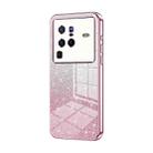 For vivo X80 Pro Gradient Glitter Powder Electroplated Phone Case(Pink) - 1