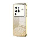 For vivo X80 Pro Gradient Glitter Powder Electroplated Phone Case(Gold) - 1