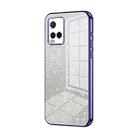 For vivo Y21 / Y33s / Y21s / T1x India Gradient Glitter Powder Electroplated Phone Case(Purple) - 1