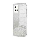 For vivo Y21 / Y33s / Y21s / T1x India Gradient Glitter Powder Electroplated Phone Case(Transparent) - 1