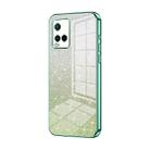 For vivo Y21 / Y33s / Y21s / T1x India Gradient Glitter Powder Electroplated Phone Case(Green) - 1