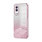 For vivo Y53s 5G / T1x 5G  / iQOO Z5x Gradient Glitter Powder Electroplated Phone Case(Pink) - 1