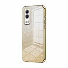 For vivo Y53s 5G / T1x 5G  / iQOO Z5x Gradient Glitter Powder Electroplated Phone Case(Gold) - 1