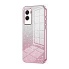 For vivo Y55s 2021 / Y72t Gradient Glitter Powder Electroplated Phone Case(Pink) - 1