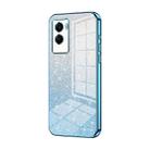 For vivo Y55s 2021 / Y72t Gradient Glitter Powder Electroplated Phone Case(Blue) - 1