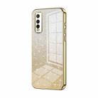 For vivo Y70s / iQOO U1 / Y51s / Y70t Gradient Glitter Powder Electroplated Phone Case(Gold) - 1