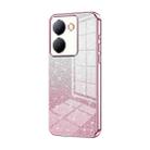 For vivo Y78 China / Y36 / Y36 5G Gradient Glitter Powder Electroplated Phone Case(Pink) - 1