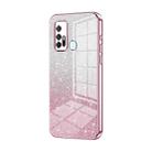 For vivo Z6 5G Gradient Glitter Powder Electroplated Phone Case(Pink) - 1