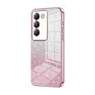 For vivo V30 SE Gradient Glitter Powder Electroplated Phone Case(Pink) - 1